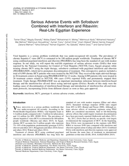 Serious Adverse Events with Sofosbuvir Combined with Interferon and Ribavirin: Real-Life Egyptian Experience