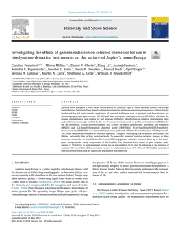 Investigating the Effects of Gamma Radiation on Selected Chemicals for Use in Biosignature Detection Instruments on the Surface of Jupiter's Moon Europa