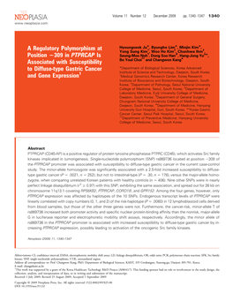 309 in PTPRCAP Is Associated with Susceptibility To