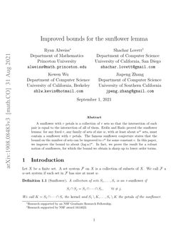 Arxiv:1908.08483V3 [Math.CO] 31 Aug 2021