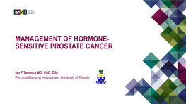 E-Learning: Management of Hormone-Sensitive Prostate Cancer