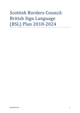 British Sign Language (BSL) Plan 2018-2024