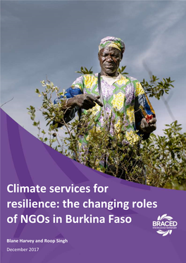 Climate Services for Resilience: the Changing Roles of Ngos in Burkina Faso