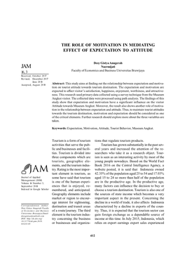 The Role of Motivation in Mediating Effect of Expectation to Attitude