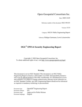 Open Geospatial Consortium Inc