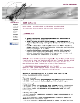 BRT Past Schedule 2015