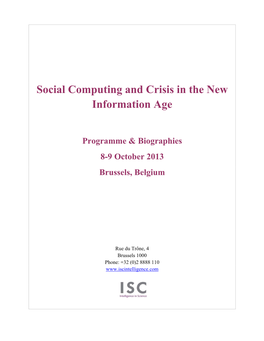 Social Computing Programme