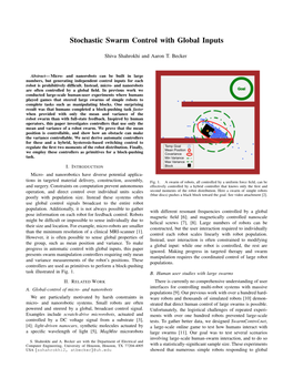 Stochastic Swarm Control with Global Inputs