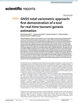 GNSS Total Variometric Approach: First Demonstration of a Tool for Real-Time