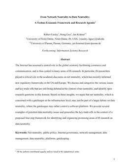 1 from Network Neutrality to Data Neutrality