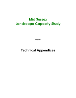 Mid Sussex Landscape Capacity Combined Technical Appendices