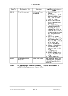 Map Ref Designation Title Location Legal Description