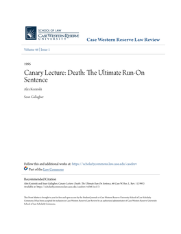 Death: the Ultimate Run-On Sentence Alex Kozinski