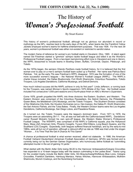 The History of Women's Professional Football