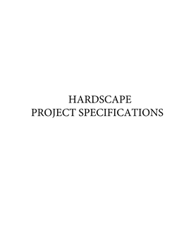 HARDSCAPE PROJECT SPECIFICATIONS SAS, Inc