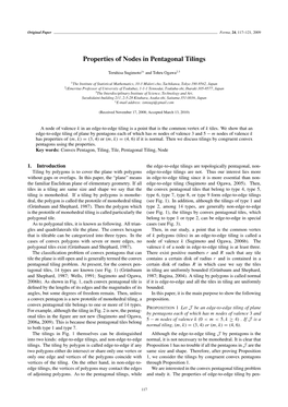 Properties of Nodes in Pentagonal Tilings