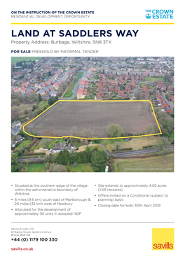 Land at Saddlers Way Property Address: Burbage, Wiltshire, SN8 3TX