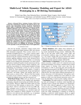 Multi-Level Vehicle Dynamics Modeling and Export for ADAS Prototyping in a 3D Driving Environment