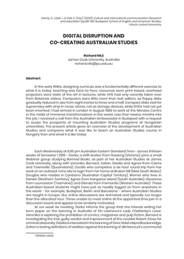 Digital Disruption and Co-Creating Australian Studies