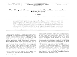 Feeding of Oncaea Curvata (Poecilostomatoida, Copepoda)