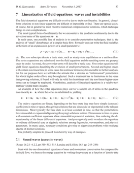 7 Linearization of Fluid Equations: Waves and Instabilities