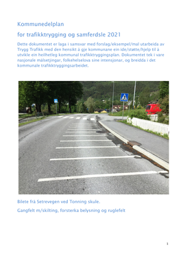 Kommunedelplan for Trafikktrygging Og Samferdsle 2021