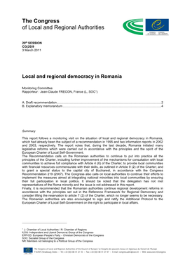 Local and Regional Democracy in Romania