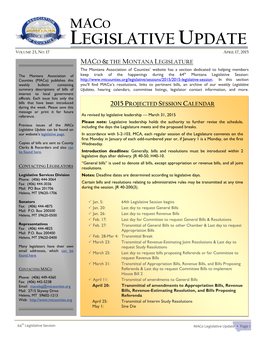 Maco Legislative Update | Volume 23, No. 17