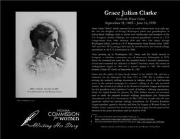 Grace Julian Clarke Centerville, Wayne County September 11, 1865 – June 16, 1938