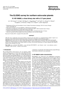 The ELODIE Survey for Northern Extra-Solar Planets IV