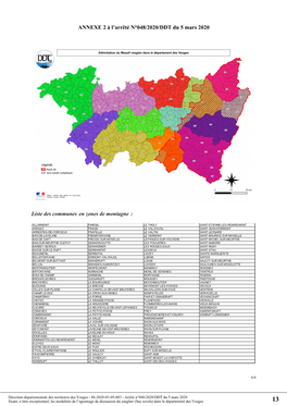 ANNEXE 2 À L'arrêté N°048/2020/DDT Du 5 Mars 2020