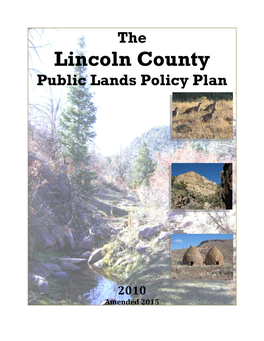 Lincoln County Public Lands Policy Plan