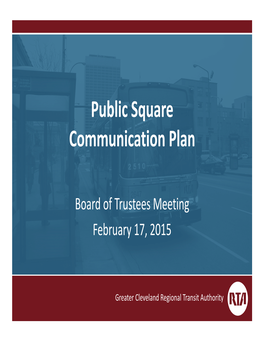 Public Square Communication Plan