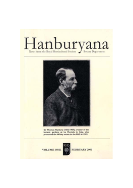 RHS Hanburyana Volume 1