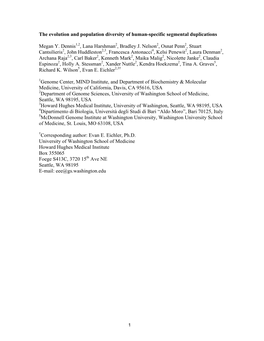 The Evolution and Population Diversity of Human-Specific Segmental Duplications