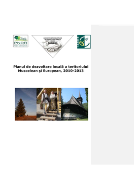Planul De Dezvoltare Locală a Teritoriului Muscelean Şi European, 2010-2013