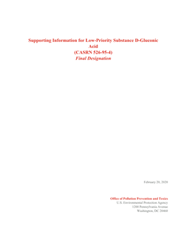 Supporting Information for D-Gluconic Acid