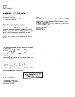 Affidavit of Publication