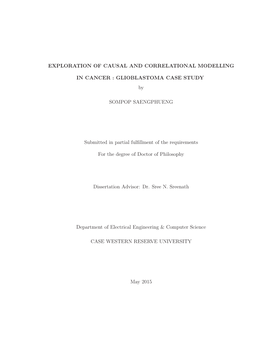 Exploration of Causal and Correlational Modelling in Cancer : Glioblastoma Case Study