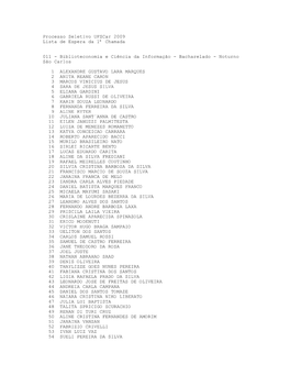 Processo Seletivo Ufscar 2009 Lista De Espera Da 1ª Chamada 011