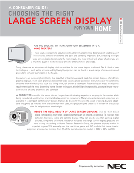 LARGE SCREEN DISPLAY NEC Phosphor Data Electrode Solutions America Display Electrode for YOUR HOME Front Glass Substrate