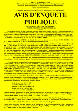 Avis D'enquete Publique