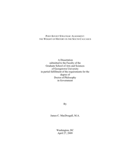 A Dissertation Submitted to the Faculty of the Graduate School of Arts And