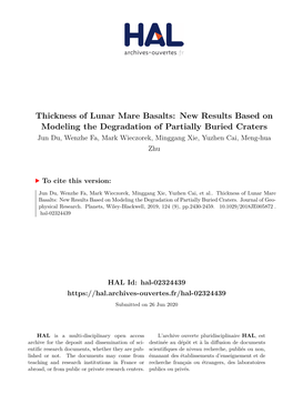 Thickness of Lunar Mare Basalts