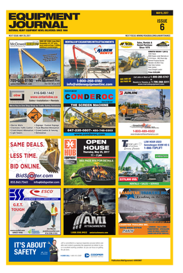 CONDEROC Sales • Installation • Rentals EQUIPMENT EQU IPMENT We’Re You’Re One Stop Shop for Traffic Safety Solutions the SCREEN MACHINE