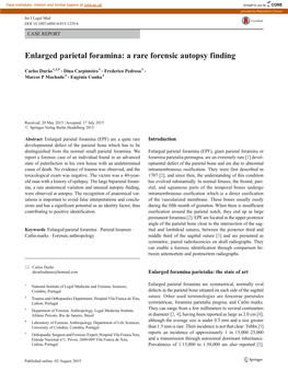 Enlarged Parietal Foramina: a Rare Forensic Autopsy Finding