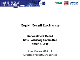 Rapid Recall Exchange