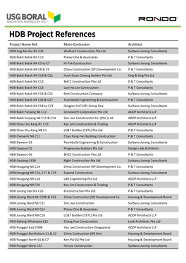 HDB Project References