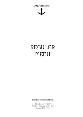 Regular Menu