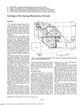 Geology of the Spring Mountains, Nevada